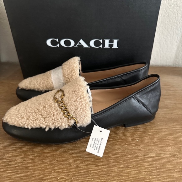Coach Helena shearling loafers size 10 - Picture 1 of 4
